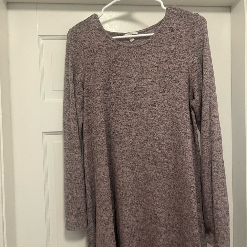 Lavender Heathered Long Sleeve Dress